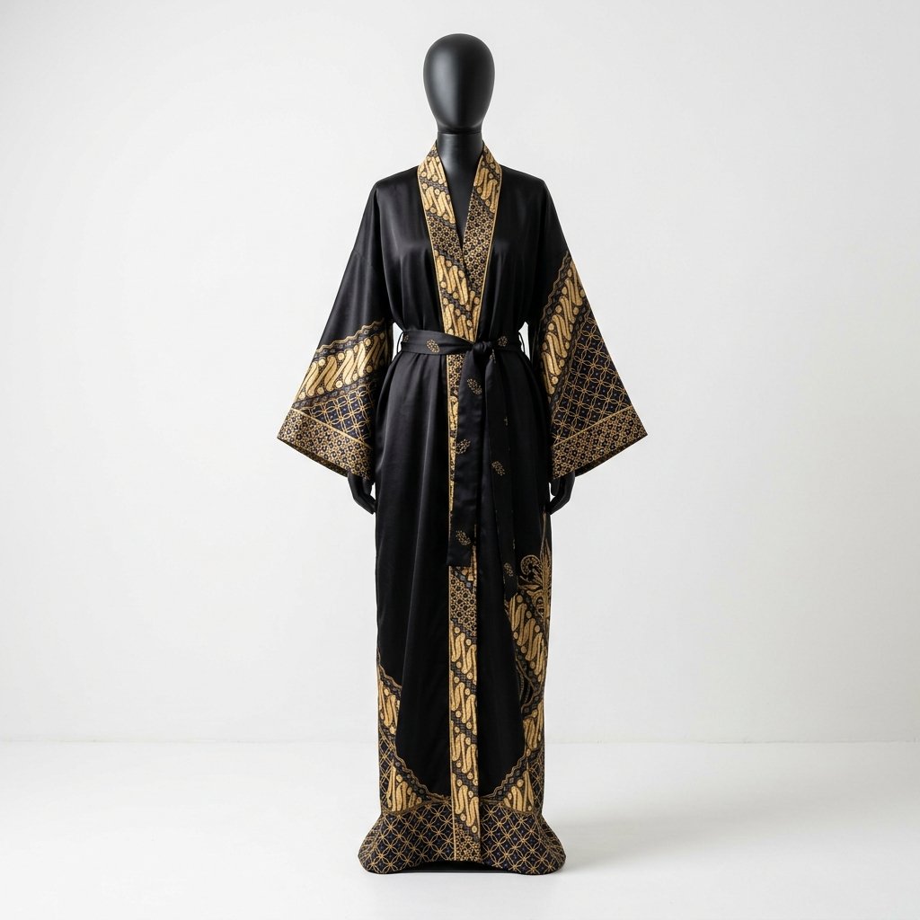 Kimono Batik Hitam Premium